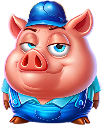 Cerdito con casco azul opina sobre Huff N' More Puff